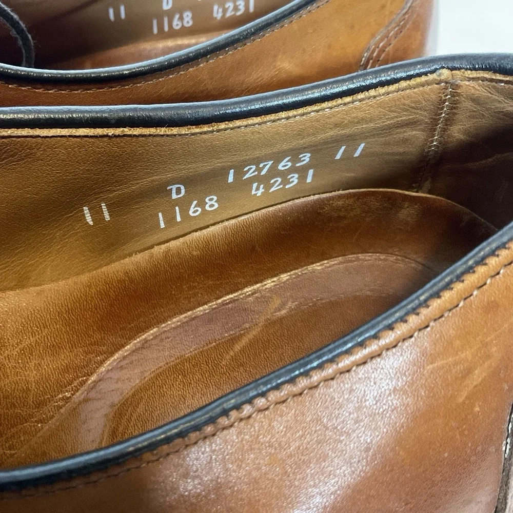 Allen Edmonds USA 1168 Brown Leather Lace Up‎ Derby Oxford Shoe Men's 11 D EUC